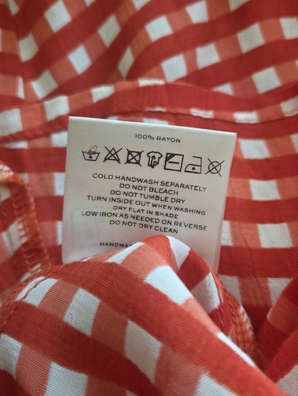 Faithfull The Brand Ischia Red + White Gingham Mini Dress, Tie Back - Size 4 - Picture 8 of 9